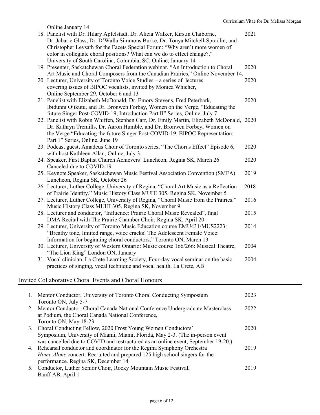 Curriculum vitae — June 2026 — page 6 of 13