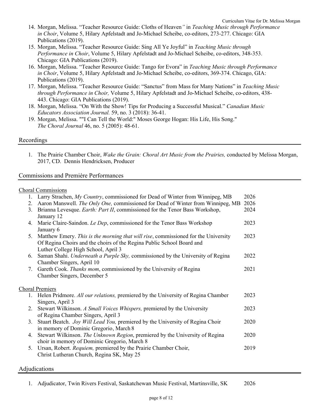 Curriculum vitae — June 2026 — page 8 of 13