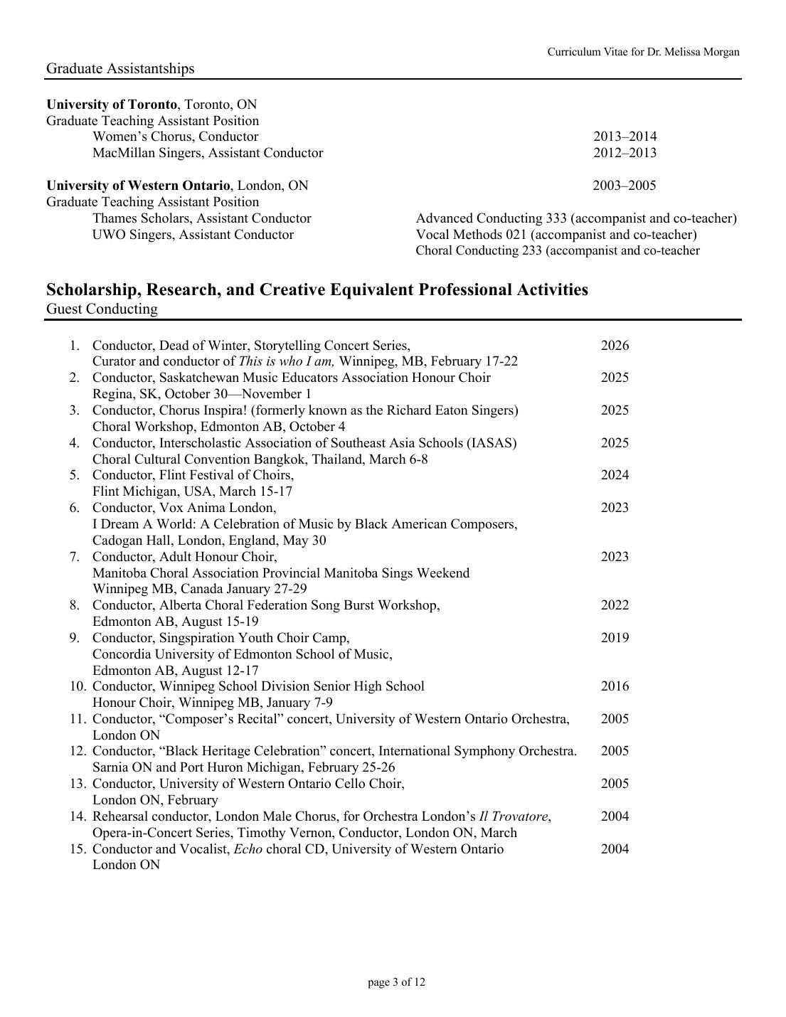 Curriculum vitae — June 2026 — page 3 of 13